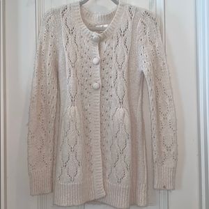 Kaisley Cream Knit Button Down Long Cardigan